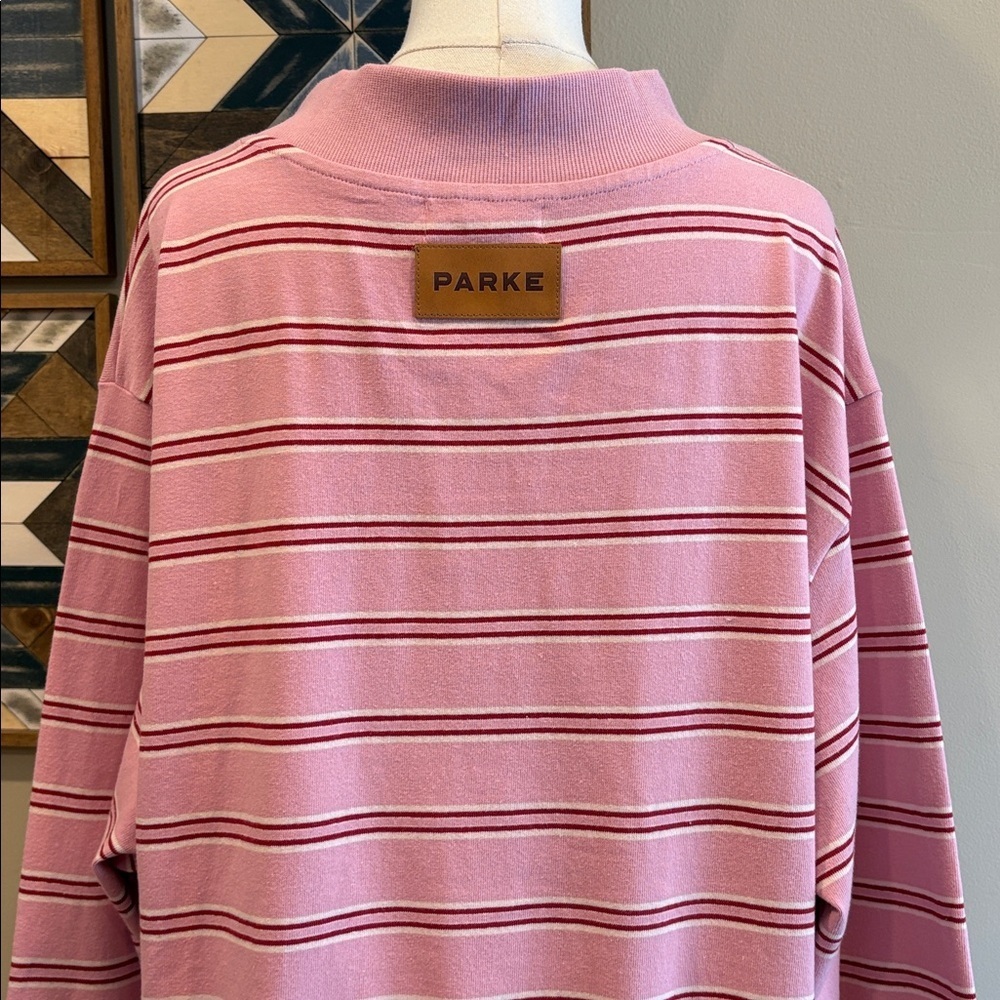 PARKE Valentine’s Day Striped Mockneck in Blush Pink size L/XL NEW - Picture 6 of 11